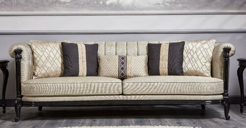 Casa Padrino Luxus Barock Sofa Gold / Schwarz - Prunkvolles Wohnzimmer Sofa - Barockstil Wohnzimmer Mbel - Luxus Mbel im Barockstil - Barock Einrichtung - Edel & Prunkvoll