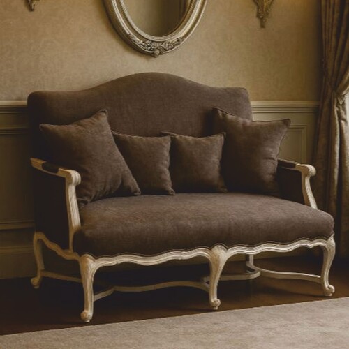 Casa Padrino Luxus Barock Sofa Dunkelbraun / Wei� 150 cm - Barock Wohnzimmer M�bel