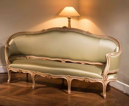 CPBlack Luxus Barock Sofa by Casa Padrino Gr�n / Creme