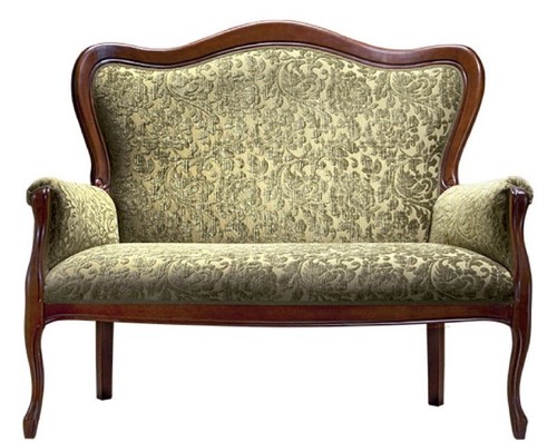 Casa Padrino Luxus Barock Sofa Gr�n / Dunkelbraun 124 x 74 x H. 107 cm - Barock Wohnzimmerm�bel