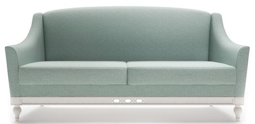 Casa Padrino Luxus Jugendstil 3er Sofa Mintgr�n / Wei� 185 x 90 x H. 96 cm - Luxus Qualit�t
