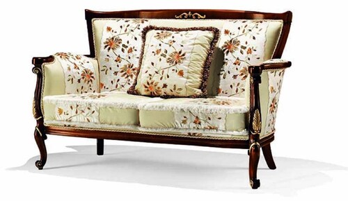 Casa Padrino Luxus Barock Sofa Hellgr�n / Braun / Gold 147 cm - Made in Italy