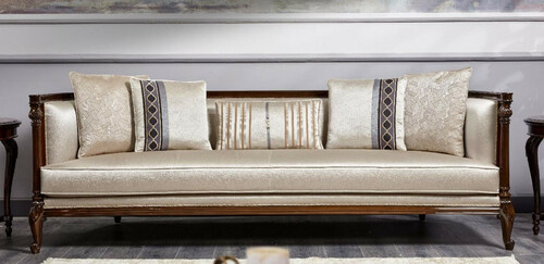 Casa Padrino Luxus Barock Sofa Gold / Dunkelbraun - Prunkvolles Wohnzimmer Sofa - Barockstil Wohnzimmer M�bel - Luxus M�bel im Barockstil - Barock Einrichtung - Edel & Prunkvoll