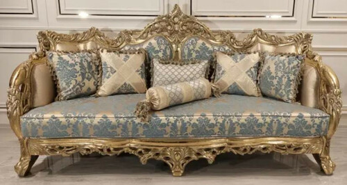 Casa Padrino Luxus Barock Sofa mit elegantem Muster T�rkis / Rosa / Gold - Handgefertigtes Wohnzimmer Sofa im Barockstil - Barock Wohnzimmer M�bel - Edel & Prunkvoll