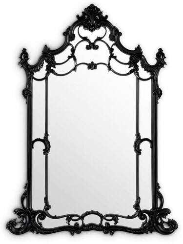 Casa Padrino Luxus Barock Mahagoni Spiegel Schwarz - Prunkvoller Barockstil Wandspiegel aus handgeschnitztem Mahagoni Holz - Luxus M�bel im Barockstil - Prunkvolle Barock M�bel - Edel & Prunkvoll