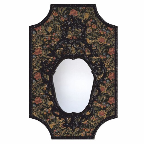 Casa Padrino Luxus Barock Spiegel Bunt / Schwarz H. 99 cm - Barock M�bel - Made in Italy
