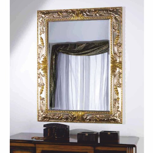 Casa Padrino Luxus Barock Spiegel Silber / Gold H. 126 cm - Barockstil M�bel