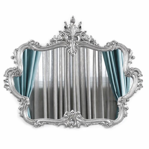Casa Padrino Luxus Barock Spiegel Silber 133 cm - Barockstil Wandspiegel - Made in Italy