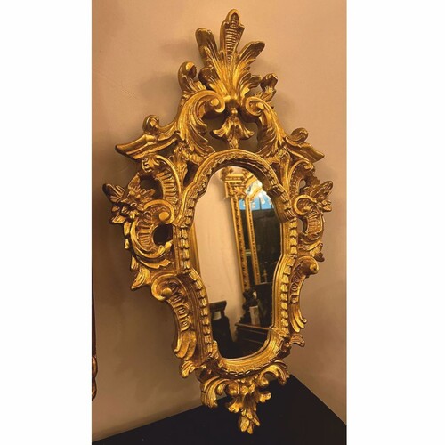 Casa Padrino Barock Spiegel Gold H. 64 cm - Barockstil Wandspiegel