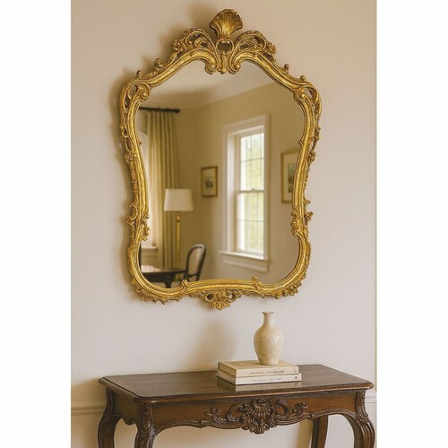 Casa Padrino Luxus Barock Spiegel Gold H. 84 cm - Barock M�bel - Made in Italy