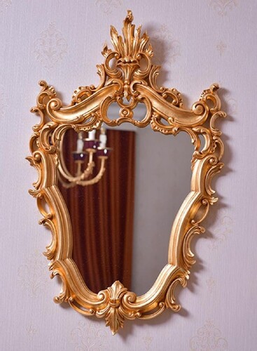 Casa Padrino Luxus Barock Spiegel Gold H. 73 cm - Prunkvoller Barockstil Wandspiegel - Made in Italy
