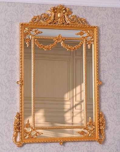 Casa Padrino Luxus Barock Spiegel Gold H. 158 cm - Prunkvoller Barockstil Wandspiegel - Made in Italy