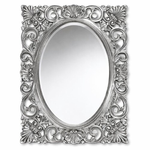 Casa Padrino Luxus Barock Wandspiegel Silber H. 95 cm - Barock M�bel - Made in Italy