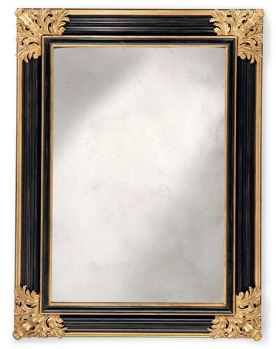 Casa Padrino Luxus Barock Spiegel Schwarz / Gold - Handgefertigter italienischer Barockstil Wandspiegel mit antikem Spiegelglas - Luxus M�bel im Barockstil - Luxus Qualit�t - Made in Italy