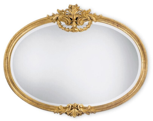 Casa Padrino Luxus Barock Spiegel Gold - Ovaler italienischer Barockstil Massivholz Wandspiegel - Luxus M�bel im Barockstil - Prunkvolle Barock M�bel - Made in Italy - Luxus Barock Interior