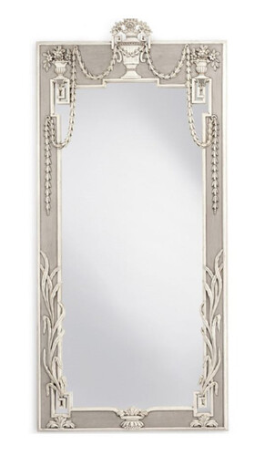 Casa Padrino Luxus Barock Spiegel Grau / Cremewei� - Prunkvoller Barockstil Wandspiegel - Italienische Luxus M�bel im Barockstil - Barock M�bel - Luxus Qualit�t - Made in Italy