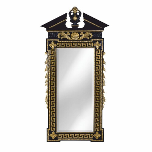 Casa Padrino Luxus Barock Spiegel Schwarz / Gold H. 189 cm - Barockstil M�bel