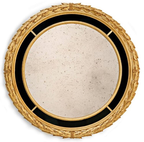 Casa Padrino Luxus Barock Spiegel Antik Gold / Schwarz - Runder italienischer Barockstil Wandspiegel mit antikem Spiegelglas - Luxus M�bel im Barockstil - Luxus Qualit�t - Made in Italy