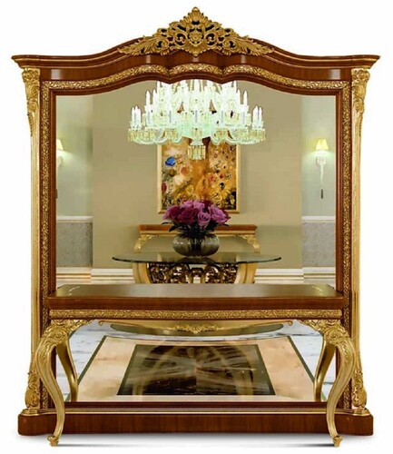 Casa Padrino Luxus Barock Spiegelkonsole Braun / Gold - Barock M�bel - Made in Italy