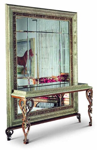 Casa Padrino Luxus Barock Spiegelkonsole Antik Silber / Rot - Barock M�bel - Made in Italy