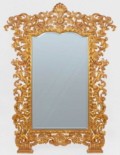 Casa Padrino Luxus Barock Standspiegel Gold - Prunkvoller Massivholz Spiegel im Barockstil - Barock M�bel - Edel & Prunkvoll