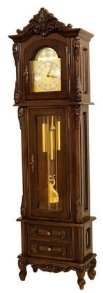Casa Padrino Luxus Barock Standuhr Dunkelbraun / Gold - Prunkvolle Massivholz Pendeluhr im Barockstil - Luxus M�bel im Barockstil - Barock M�bel - Edel & Prunkvoll