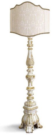 Casa Padrino Luxus Barock Stehleuchte Wei� / Gold H. 184 cm - Made in Italy