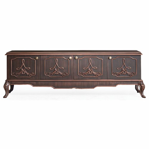 Casa Padrino Luxus Barock TV Schrank Braun 200 cm - Barock Wohnzimmer M�bel