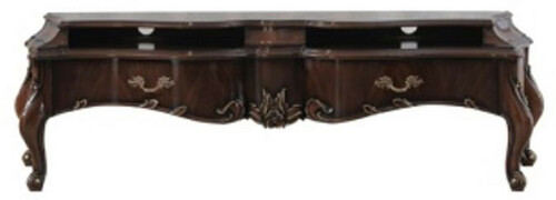 Casa Padrino Luxus Barock TV Schrank Dunkelbraun - Handgefertigtes Massivholz Sideboard mit 2 Schubladen - Barock M�bel - Edel & Prunkvoll