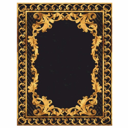 Casa Padrino Luxus Barock Wollteppich Schwarz / Gold - Verschiedene Gr��en