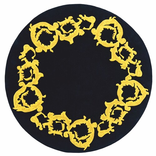 Casa Padrino Luxus Teppich Schwarz / Gold - Verschiedene Gr��en - Luxus Interior