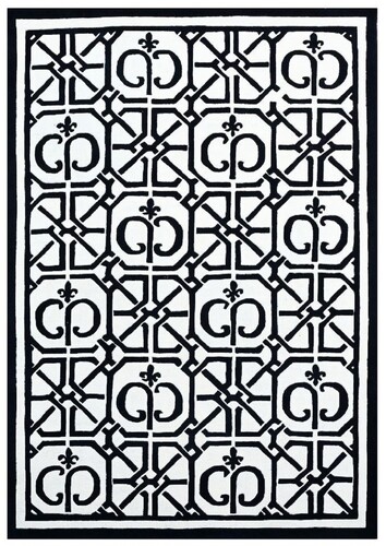 Casa Padrino Luxus Barock Teppich Wei� / Schwarz 200 x 300 cm - Barock Interior