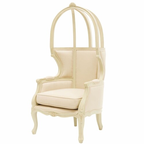 Casa Padrino Luxus Barock Thron Sessel Creme - Prunkvolle Barockstil M�bel