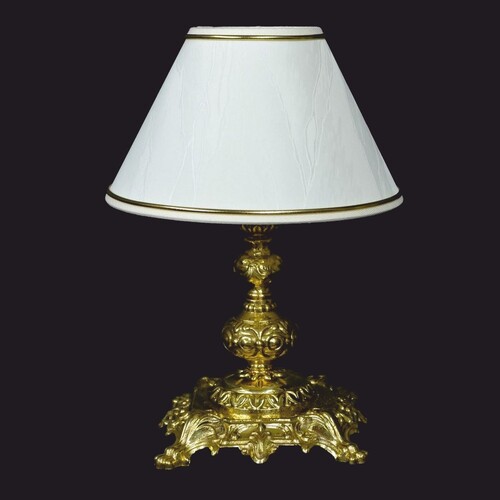 Casa Padrino Luxus Barock Tischleuchte Gold Gl�nzend / Wei�  20 x H. 27 cm - Barock Leuchten
