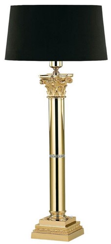 Casa Padrino Luxus Barock Tischleuchte Gold / Schwarz H. 74 cm