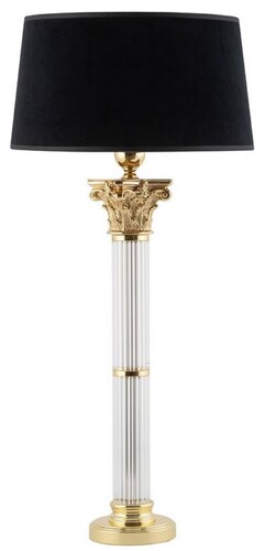 Casa Padrino Luxus Barock Tischleuchte Matt Gold / Schwarz H. 70 cm