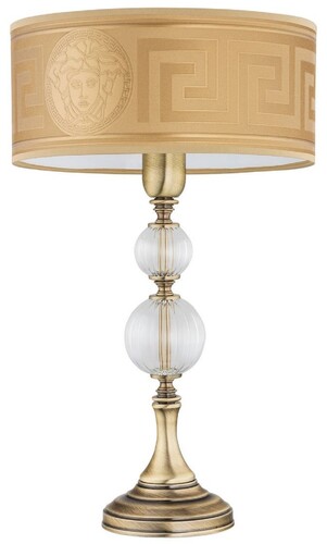 Casa Padrino Luxus Barock Tischleuchte Messing mit Patina / Gold H. 47 cm