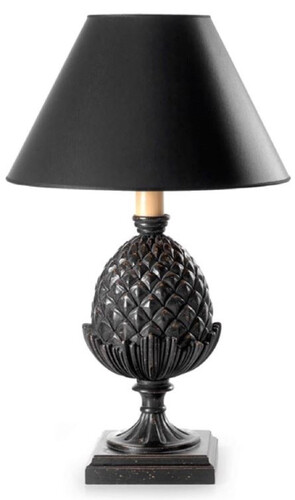 Casa Padrino Luxus Barock Tischleuchte Antik Schwarz / Schwarz  21 x H. 48,5 cm