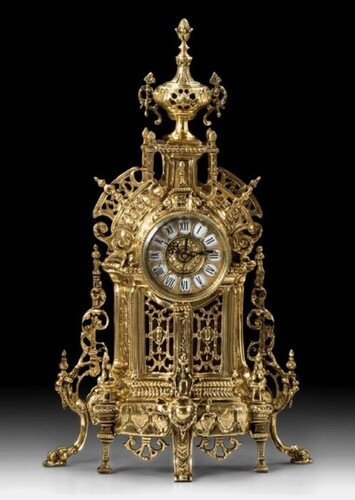 Casa Padrino Luxus Barock Tischuhr Gold 35 x H. 57 cm - Barock Deko Accessoires