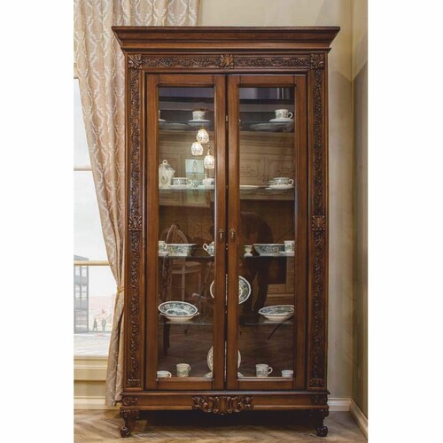 Casa Padrino Luxus Barock Vitrine Dunkelbraun 122,5 x H. 218,5 cm - Barock M�bel