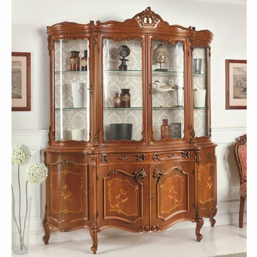 Casa Padrino Luxus Barock Vitrine Braun H. 222 cm - Barock M�bel - Made in Italy