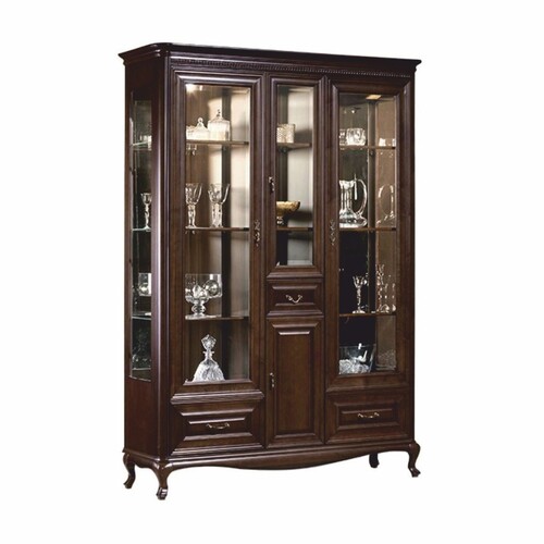 Casa Padrino Luxus Barock Vitrine Dunkelbraun 149,5 x H. 206,6 cm - Barock M�bel