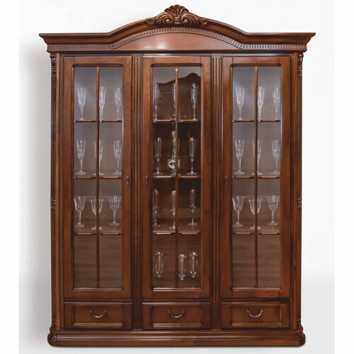 Casa Padrino Luxus Barock Vitrine Dunkelbraun 178 x H. 220 cm - Barock M�bel