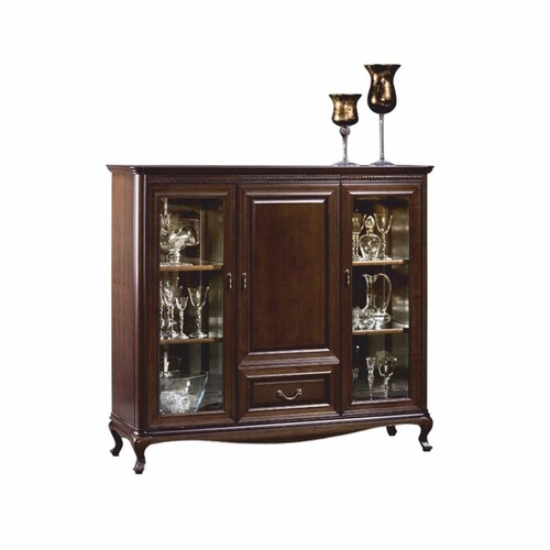 Casa Padrino Luxus Barock Vitrine Dunkelbraun 148,3 x H. 133,2 cm - Barock M�bel