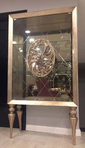 Casa Padrino Luxus Barock Vitrine Antik Gold - Handgefertigter Massivholz Vitrinenschrank im Barockstil - Edle Barock M�bel