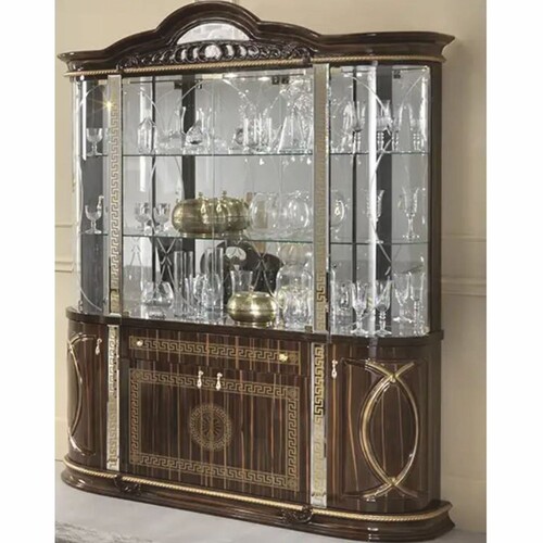 Casa Padrino Luxus Barock Vitrine Braun / Gold 163 x H. 217 cm - Barock M�bel - Made in Italy