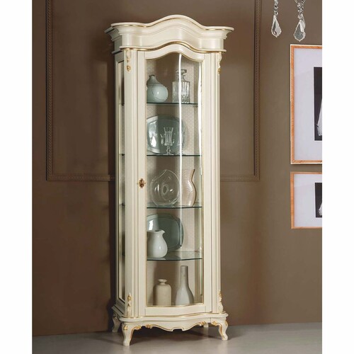 Casa Padrino Luxus Barock Vitrine Creme / Gold H. 205 cm - Barock M�bel - Made in Italy