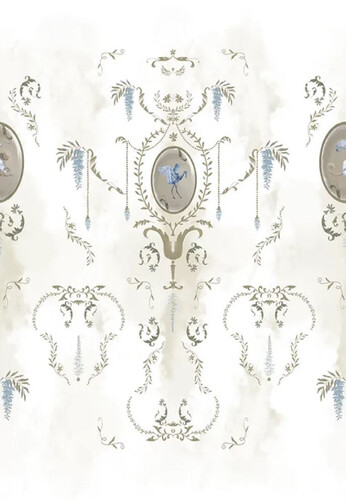 Casa Padrino Luxus Barock Vliestapete Wei� / Mehrfarbig / Gold - Barockstil Wohnzimmer Tapete mit elegantem Muster - Wanddeko im Barockstil - Barock Tapeten - Tapeten im Barockstil