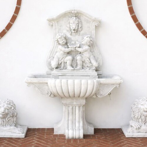 Casa Padrino Luxus Barock Wandbrunnen Wei� 119 x H. 158 cm - Made in Italy