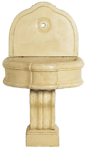 Casa Padrino Luxus Barock Wandbrunnen Beige 85 x 58,5 x H. 146 cm - Handgefertigter Keramik Brunnen - Barock Garten Brunnen - Barock Deko Accessoires